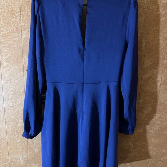 Express Deep Blue Long Sleeve Dress - Picture 2 of 2